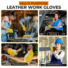 HANDLANDY leather work gloves in use during gardening