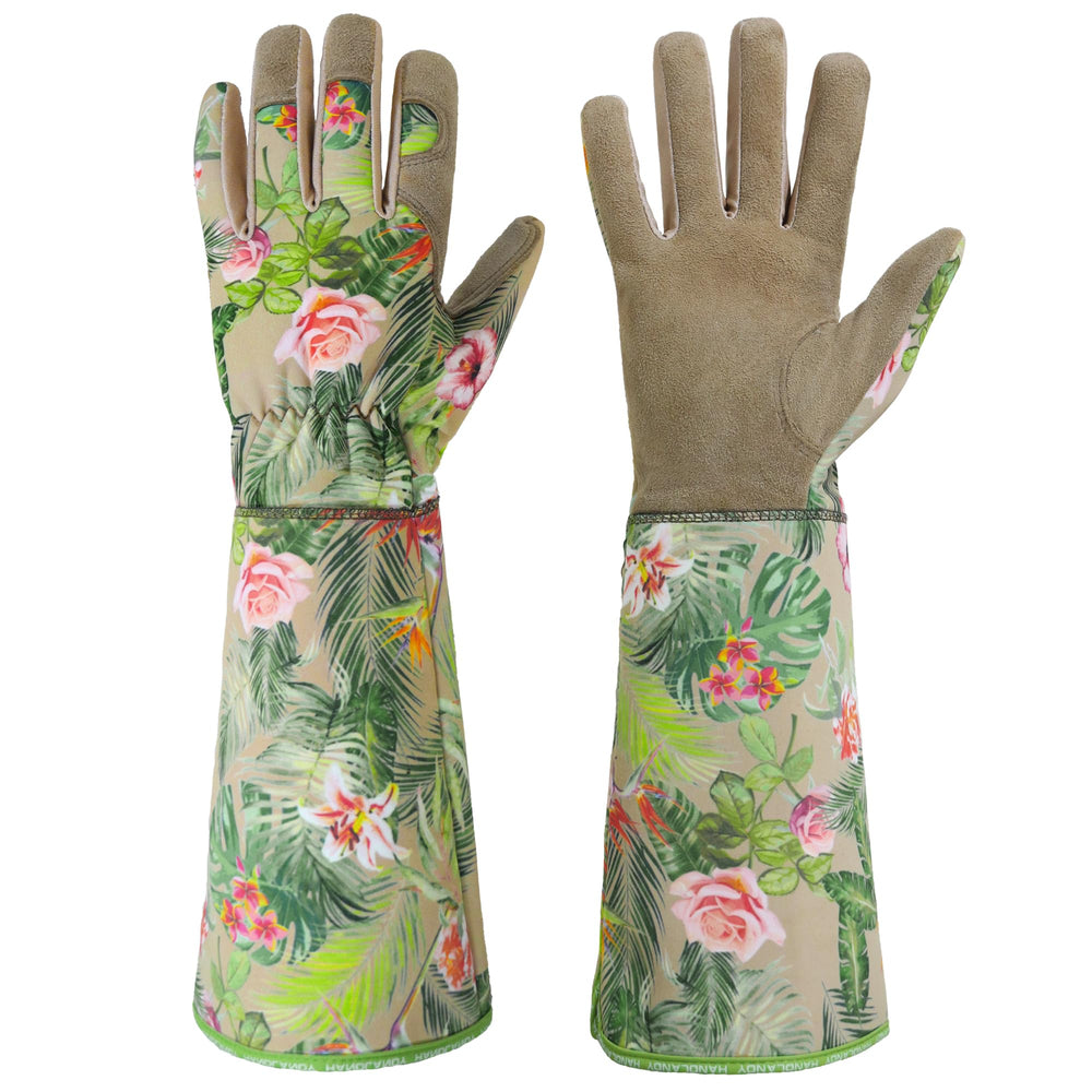 HANDLANDY Rose Pruning Gloves front view in Khaki