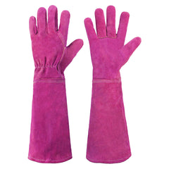 HANDLANDY Rose Pruning Gloves front view, rosy color