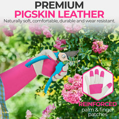 HANDLANDY Rose Pruning Gloves showing pigskin palm