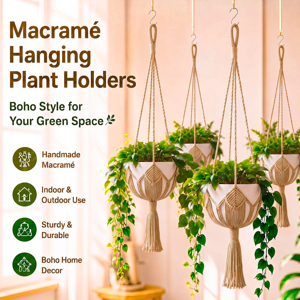 Handmade Shappy plant hanger with S-shaped hook included