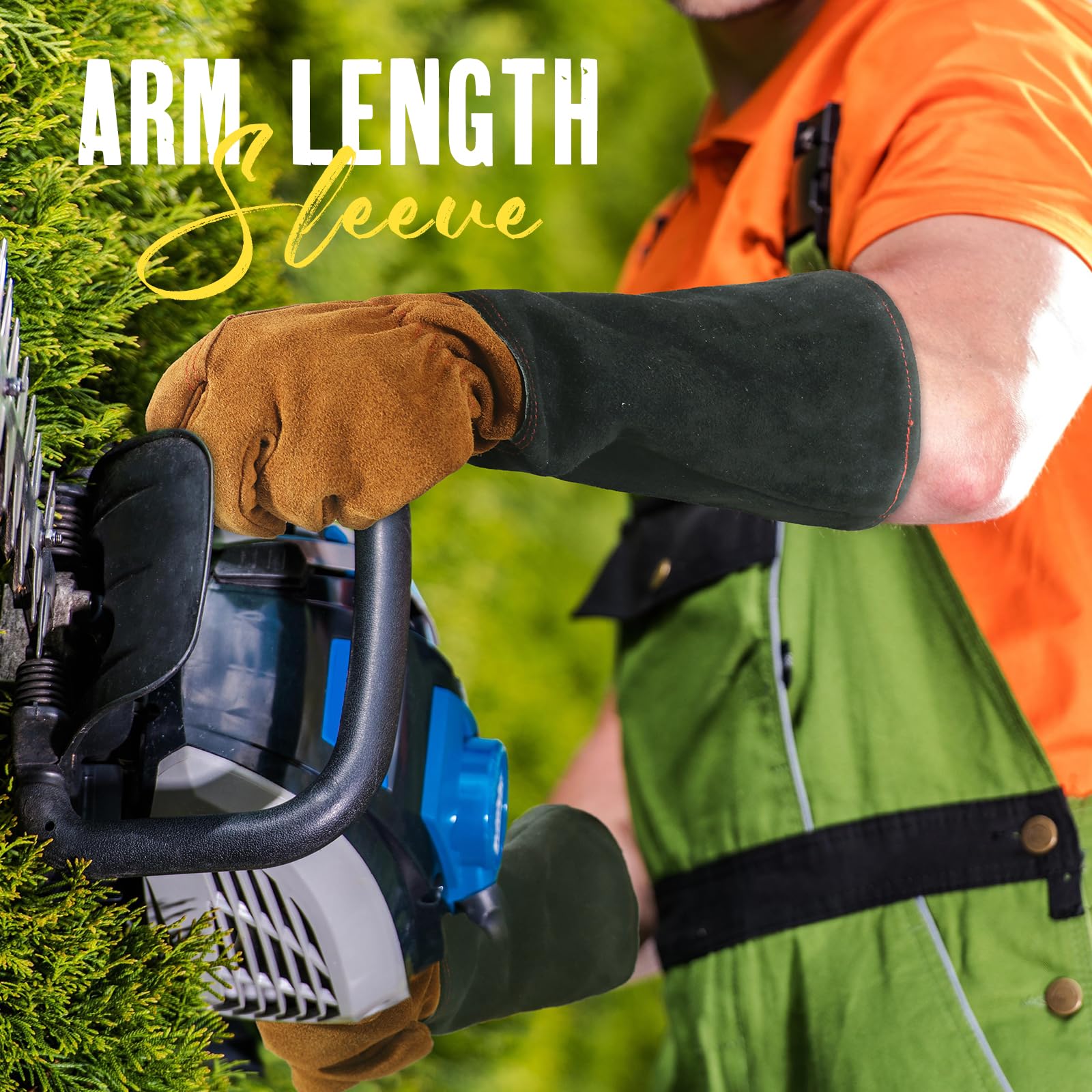 Hands wearing HANDLANDY gloves while pruning roses