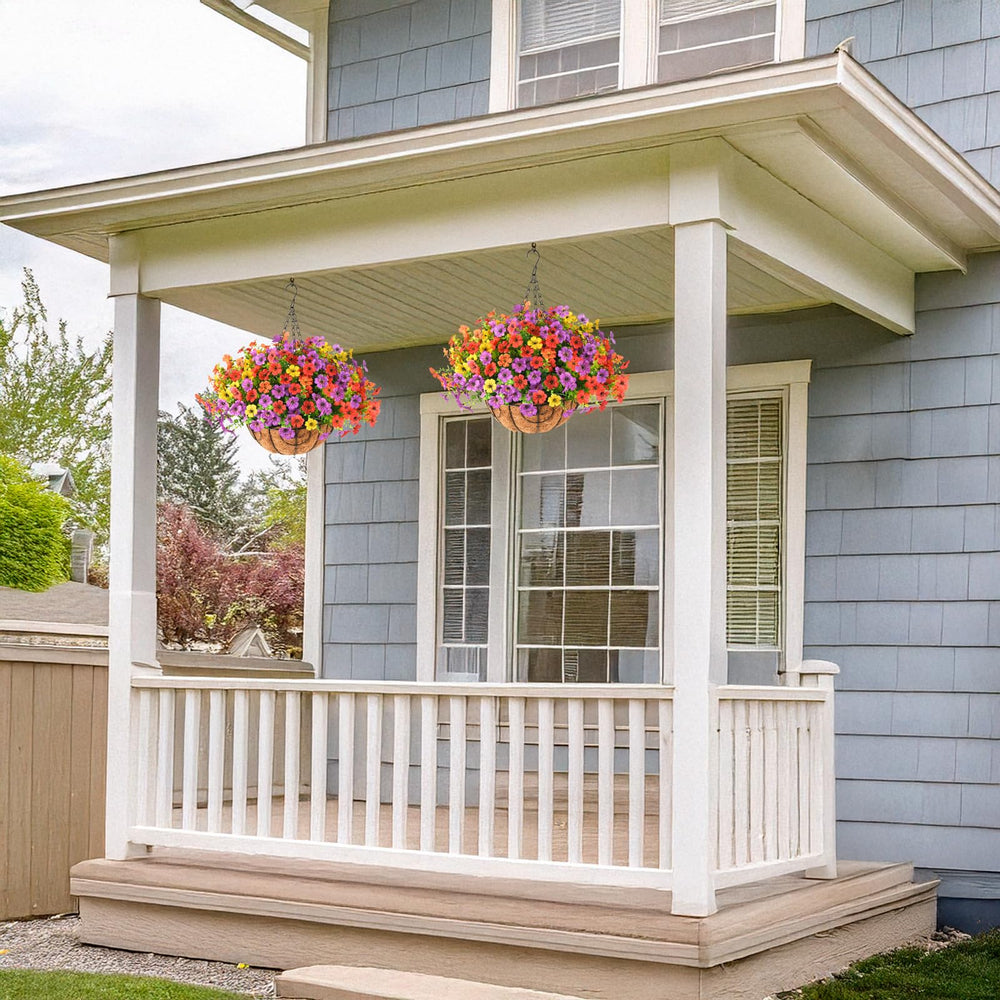 Hanging basket displayed on a patio improving outdoor decor