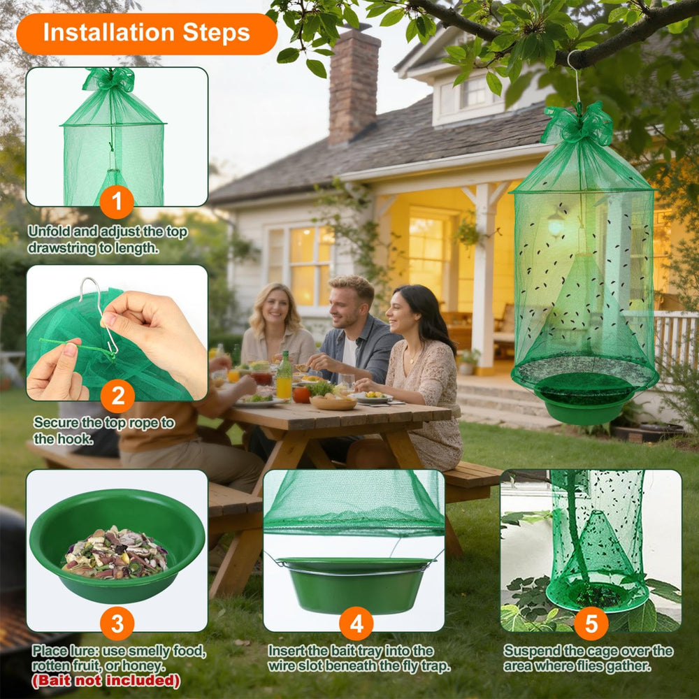 Hanging Dwcom Trap in garden setting