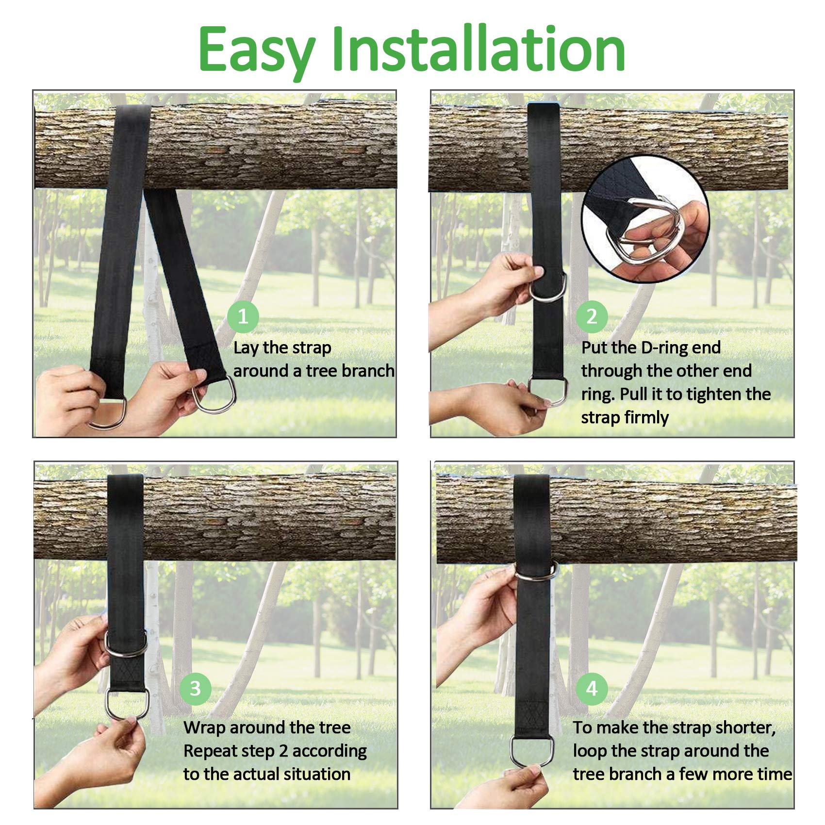 Hanging porch swing using Werflyto straps