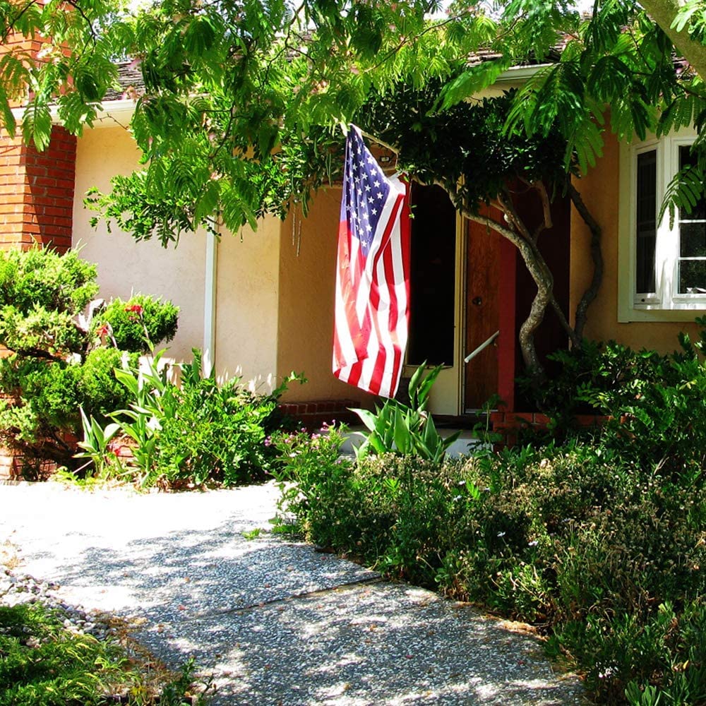 Hanging SolarStar American Flag on a wall