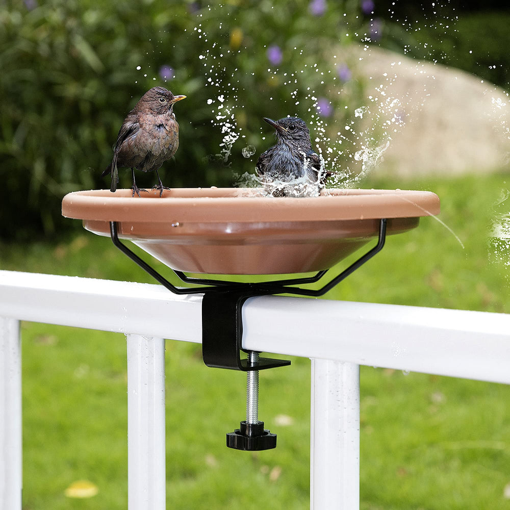 Hanizi Bird Bath side view showing adjustable clamp