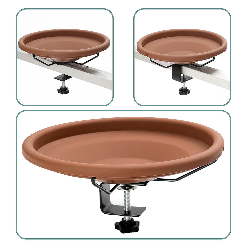 Hanizi Bird Bath with water and flowers around
