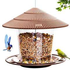 Hanizi Bird Feeder outdoor hanging, brown color, side view