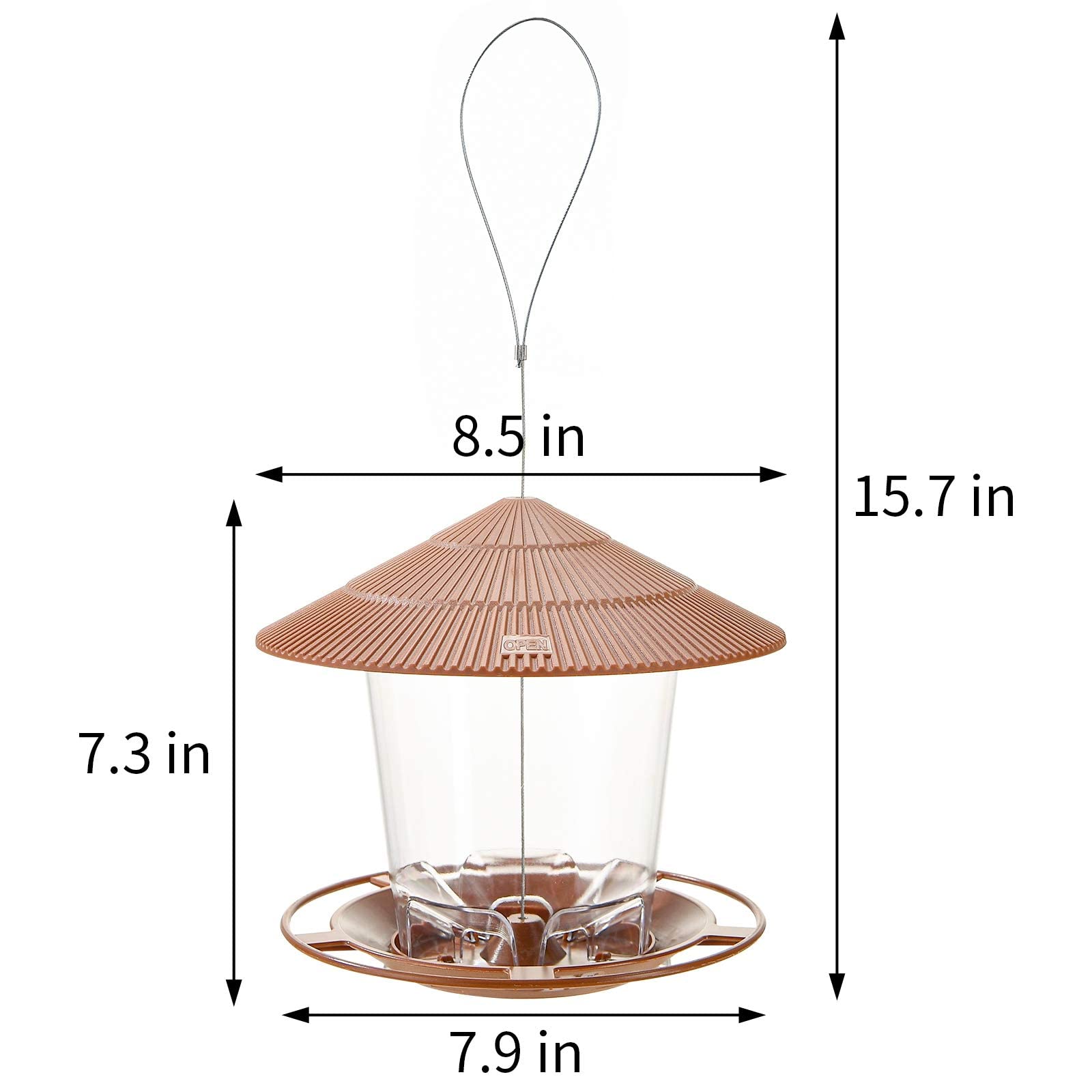 Hanizi Bird Feeder showing inclined roof design