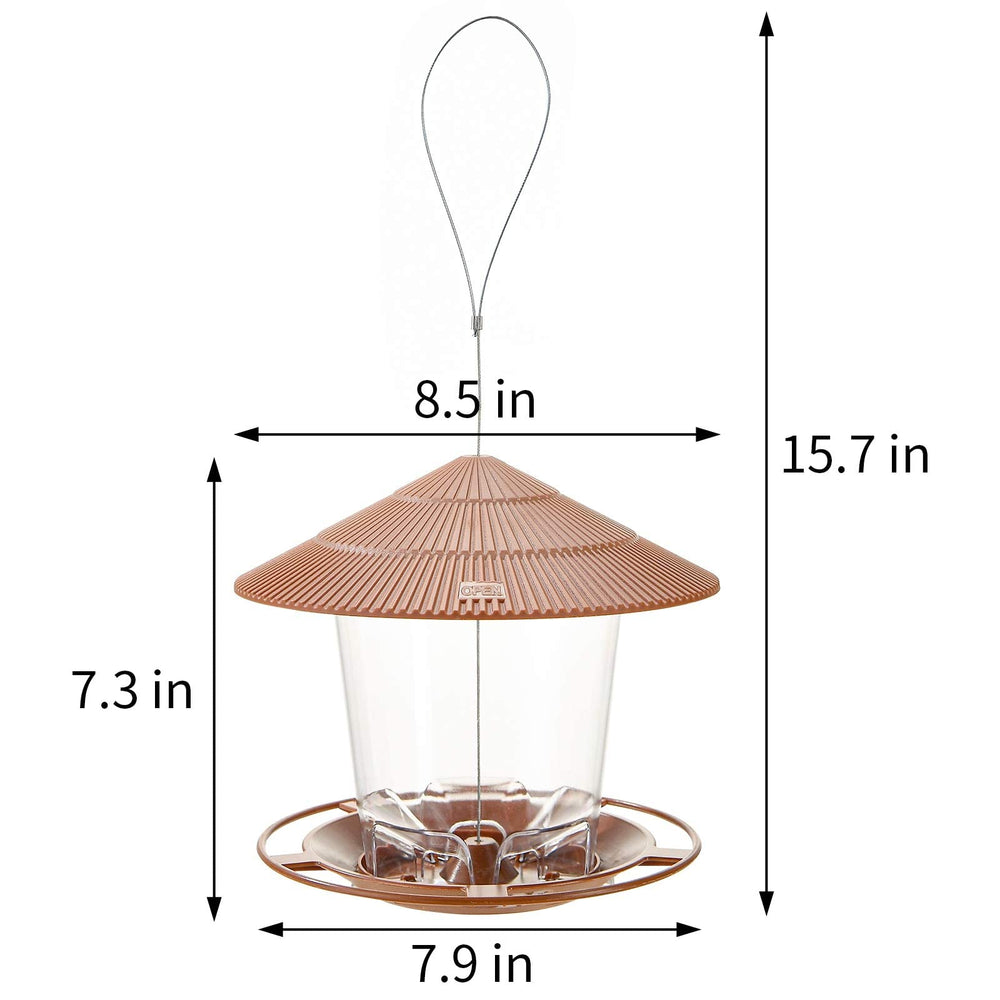 Hanizi Bird Feeder showing inclined roof design