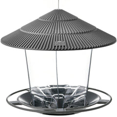 Hanizi Bird Feeder showing the top lid open with seeds