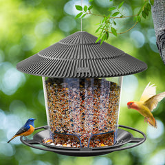 Hanizi Bird Feeder side view displaying the tray