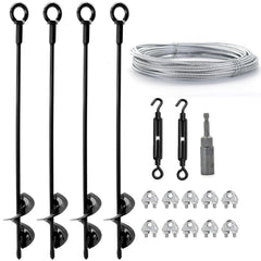hannger 18-inch ground anchor kit including anchors and cable