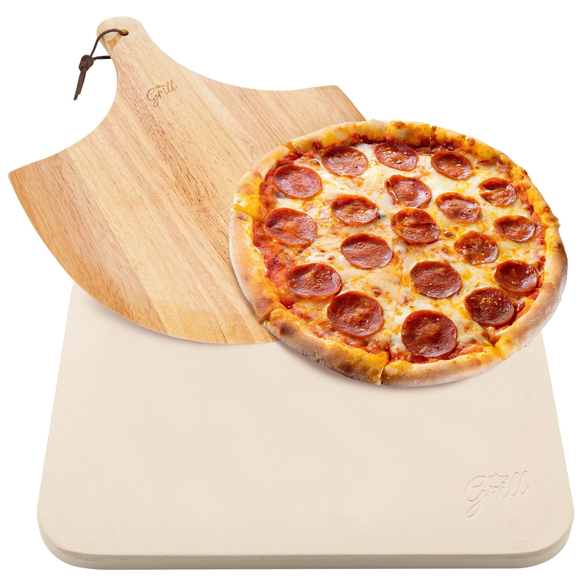 Hans Grill Rectangular Pizza Stone 15 x 12 Inch front view