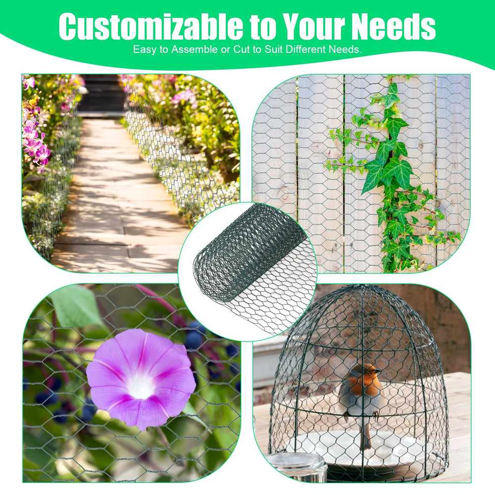 HANWRAPS chicken wire in use as garden fencing around plants