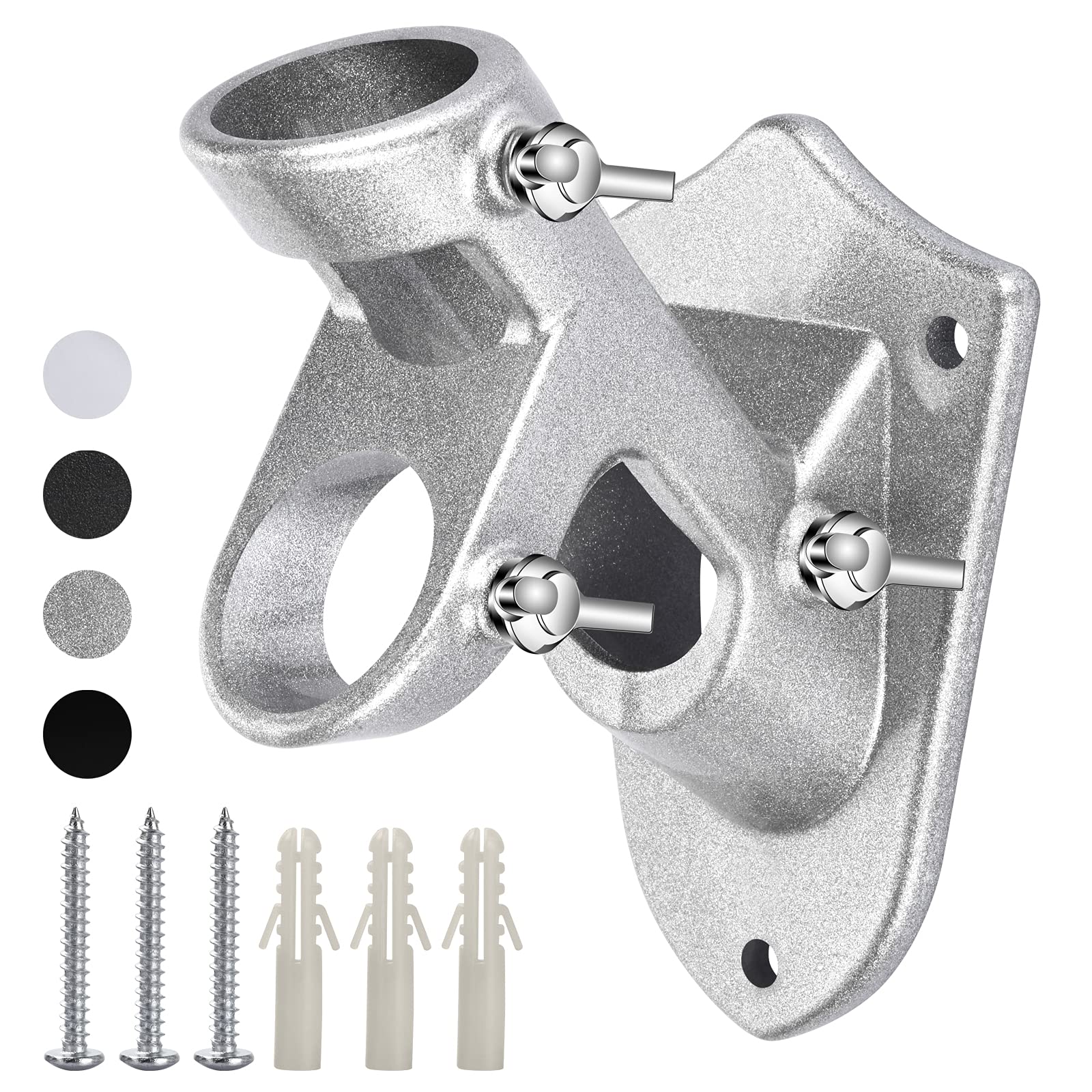 Haoridul flag pole holder front view in silver