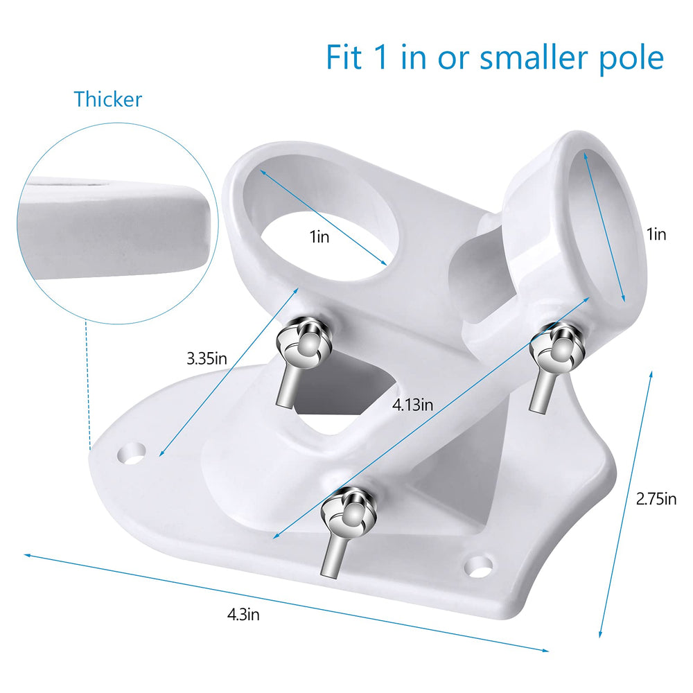 Haoridul Flag Pole Holder in white color with 1-inch diameter