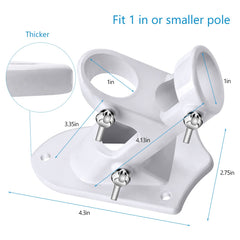Haoridul Flag Pole Holder in white color with 1-inch diameter
