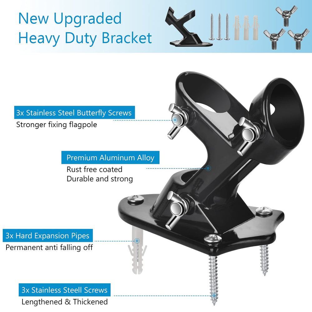 Haoridul flag pole holder showing 3 adjustable screws