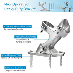 Haoridul flag pole holder showing adjustable stainless steel screws