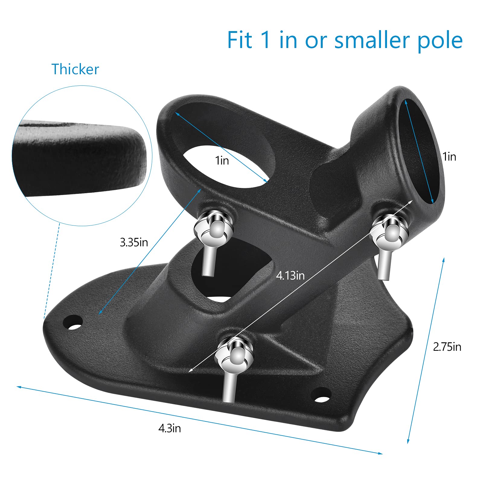 Haoridul Flag Pole Holder showing two position angles