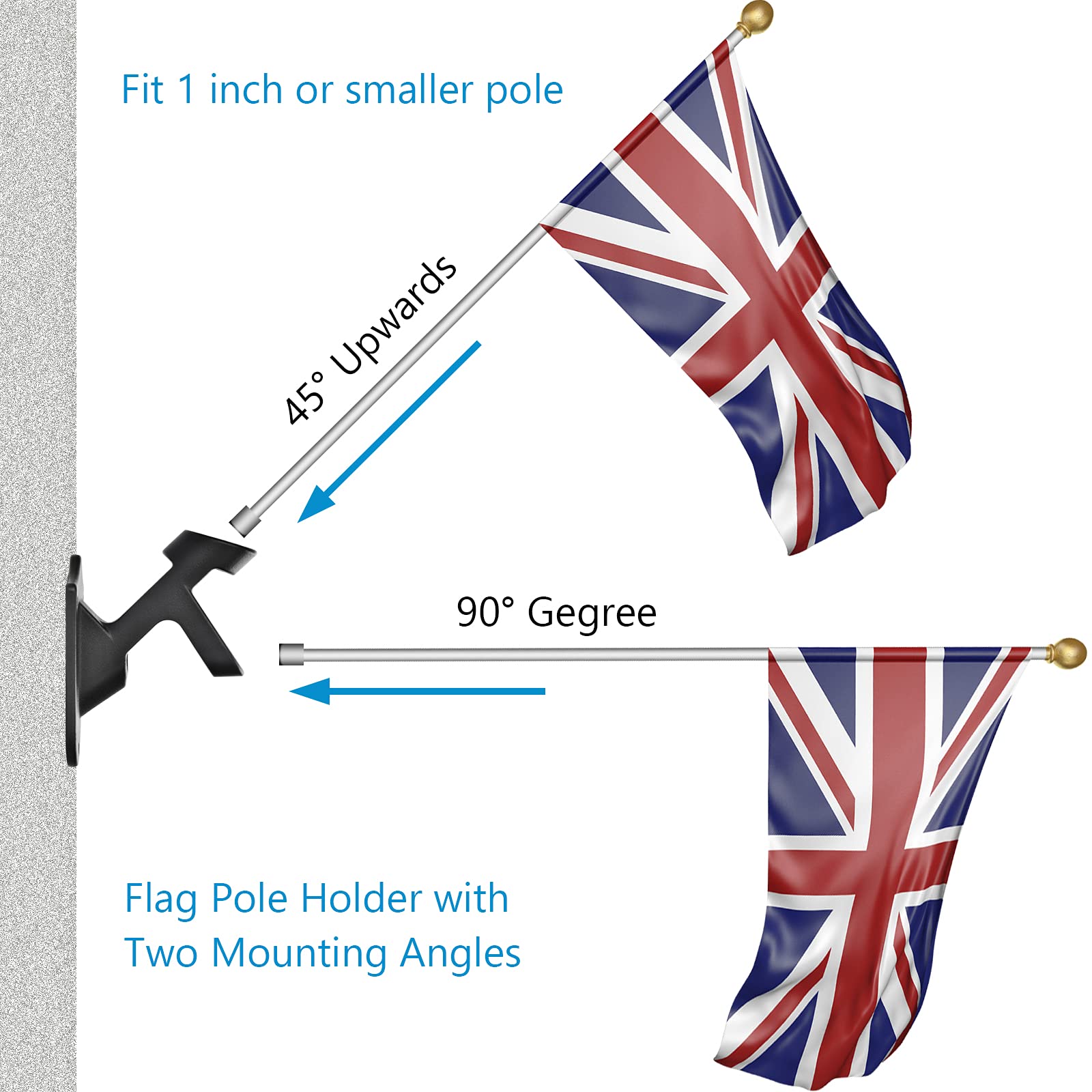 Haoridul Flag Pole Holder with adjustable screws close-up