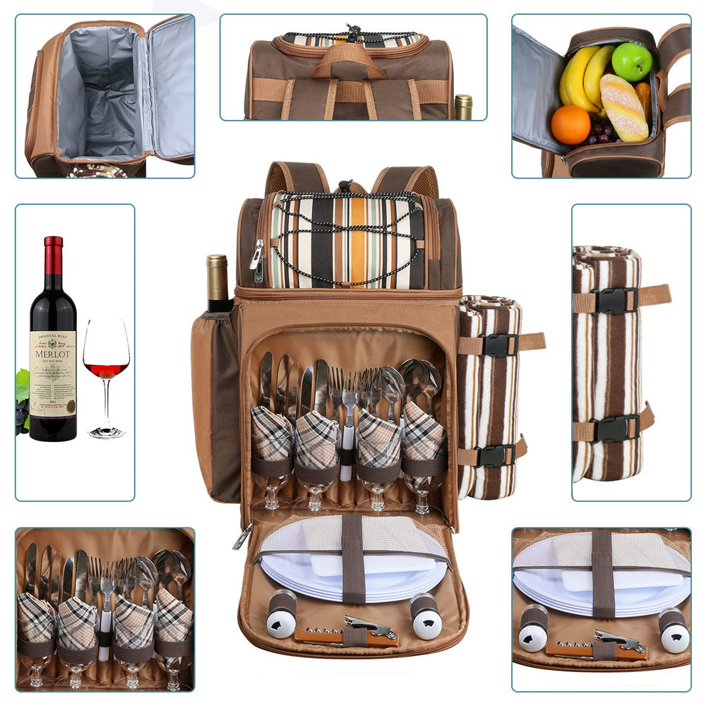 Hap Tim Picnic Backpack showing insulated compartments