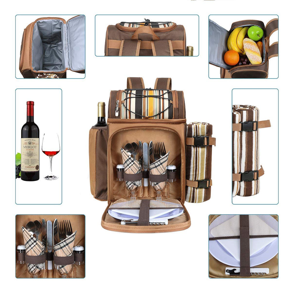 Hap Tim Picnic Backpack side view with wine holder
