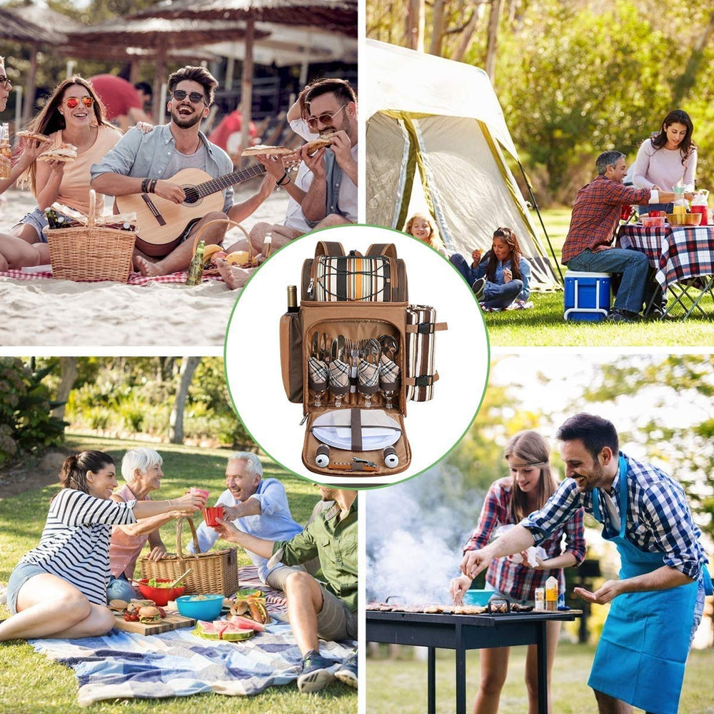 Hap Tim Picnic Backpack side view with wine holder