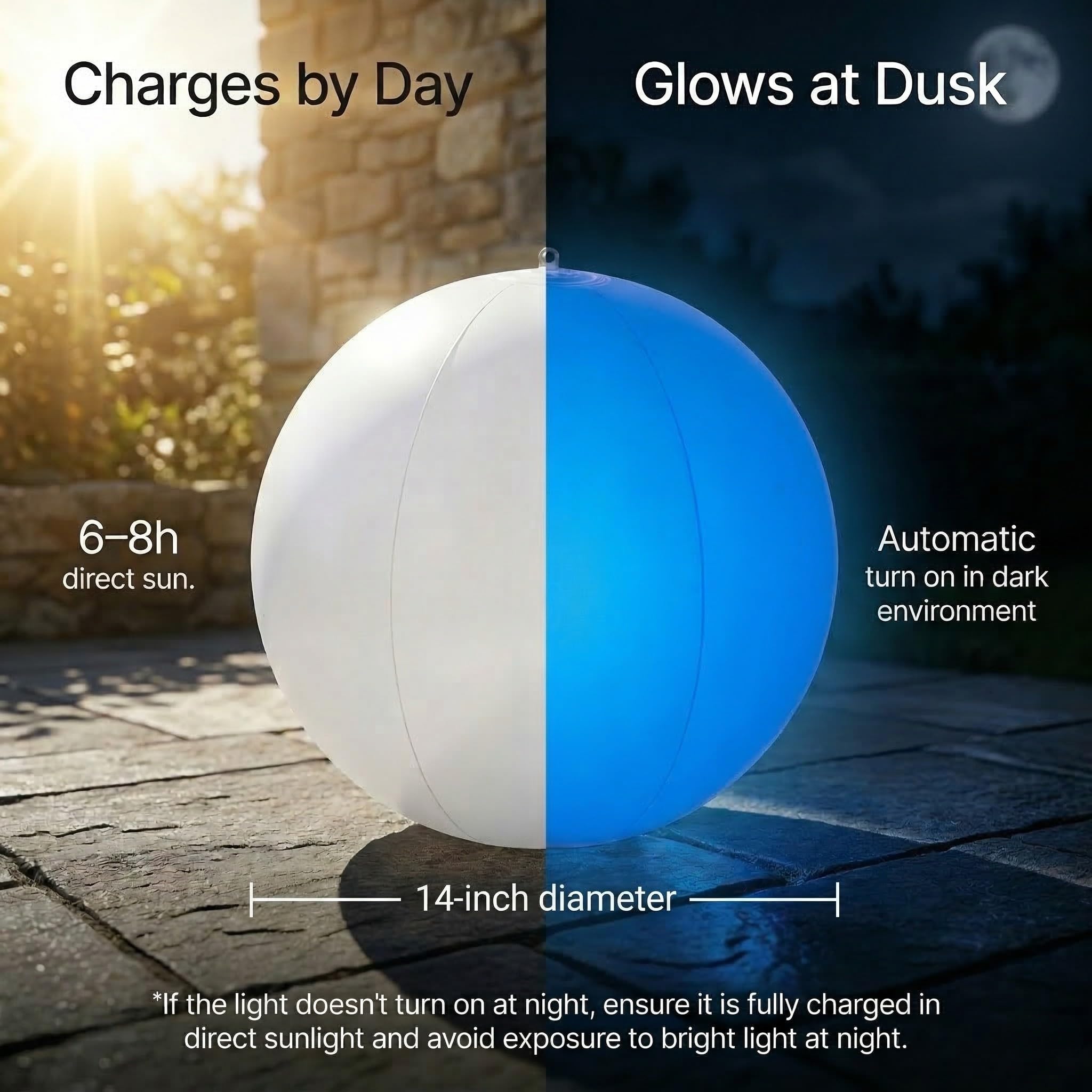 HAPIKAY solar floating lights during a backyard evening event
