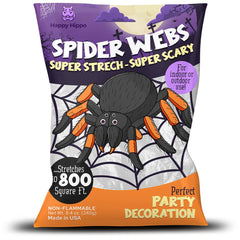 Happy Hippo Halloween Spider Web Decoration 800 sq feet front view