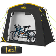HAPPY TRAVEL Bike Storage Shed Tent front view, black