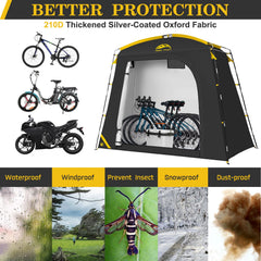 HAPPY TRAVEL Bike Storage Shed Tent with bikes inside