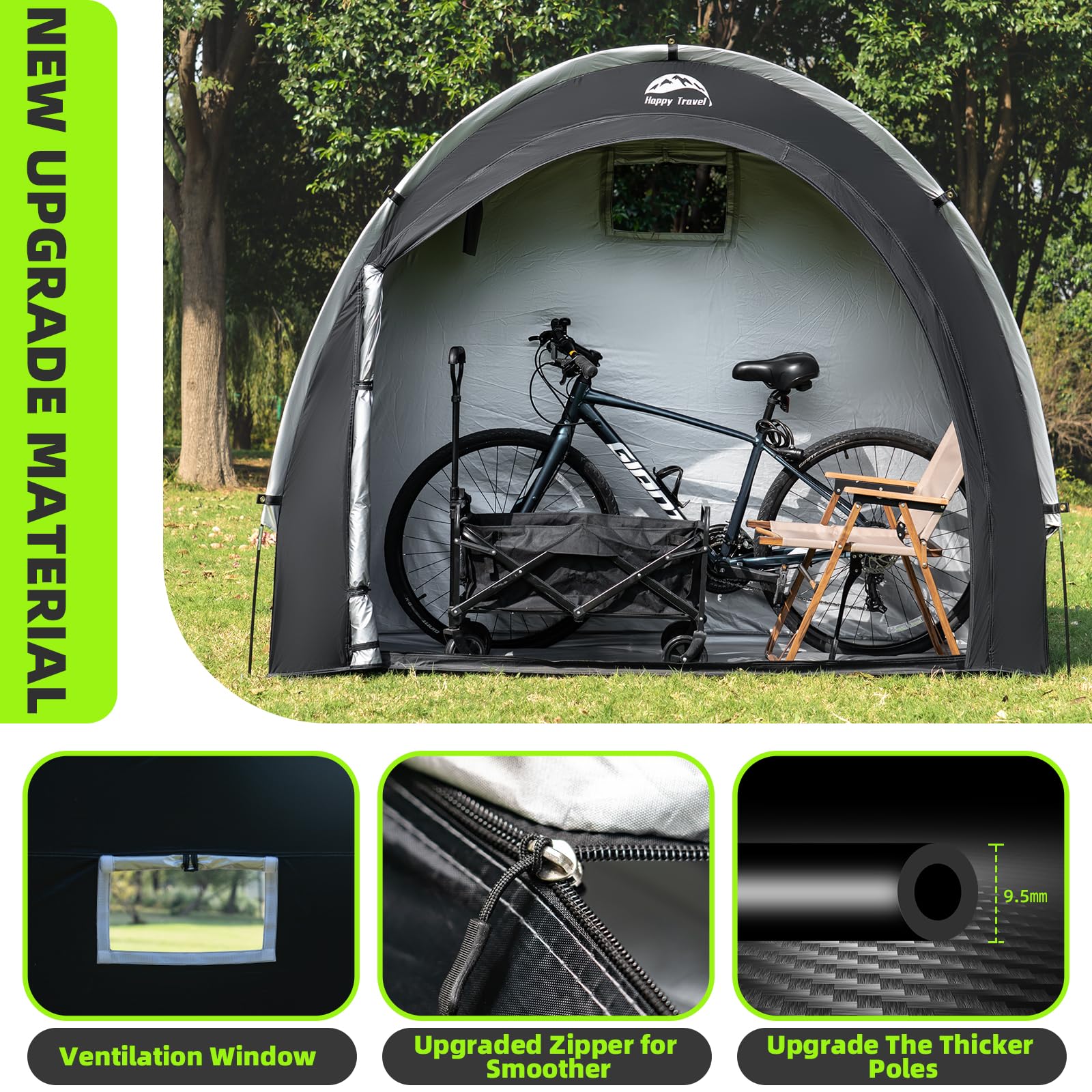 HAPPY TRAVEL Bike Storage Tent packed in storage bag