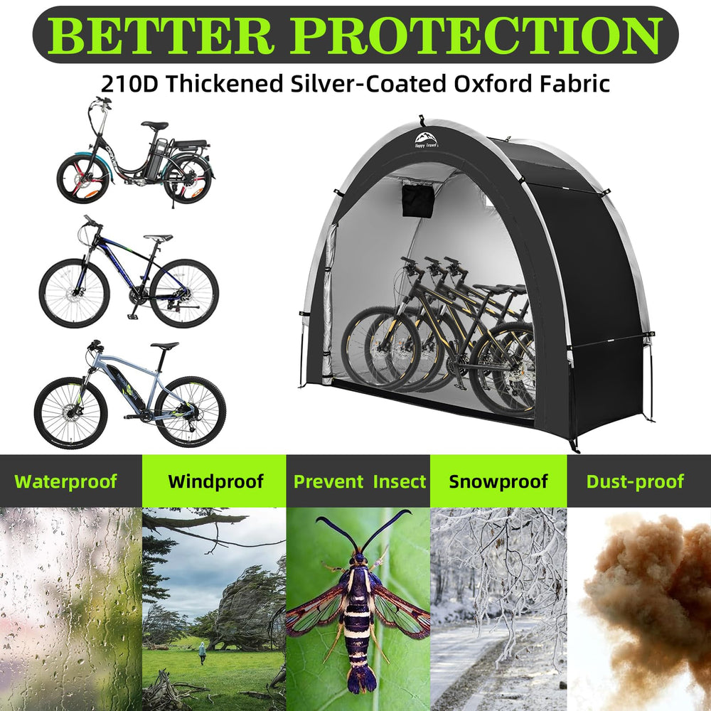 HAPPY TRAVEL Bike Storage Tent with bikes inside