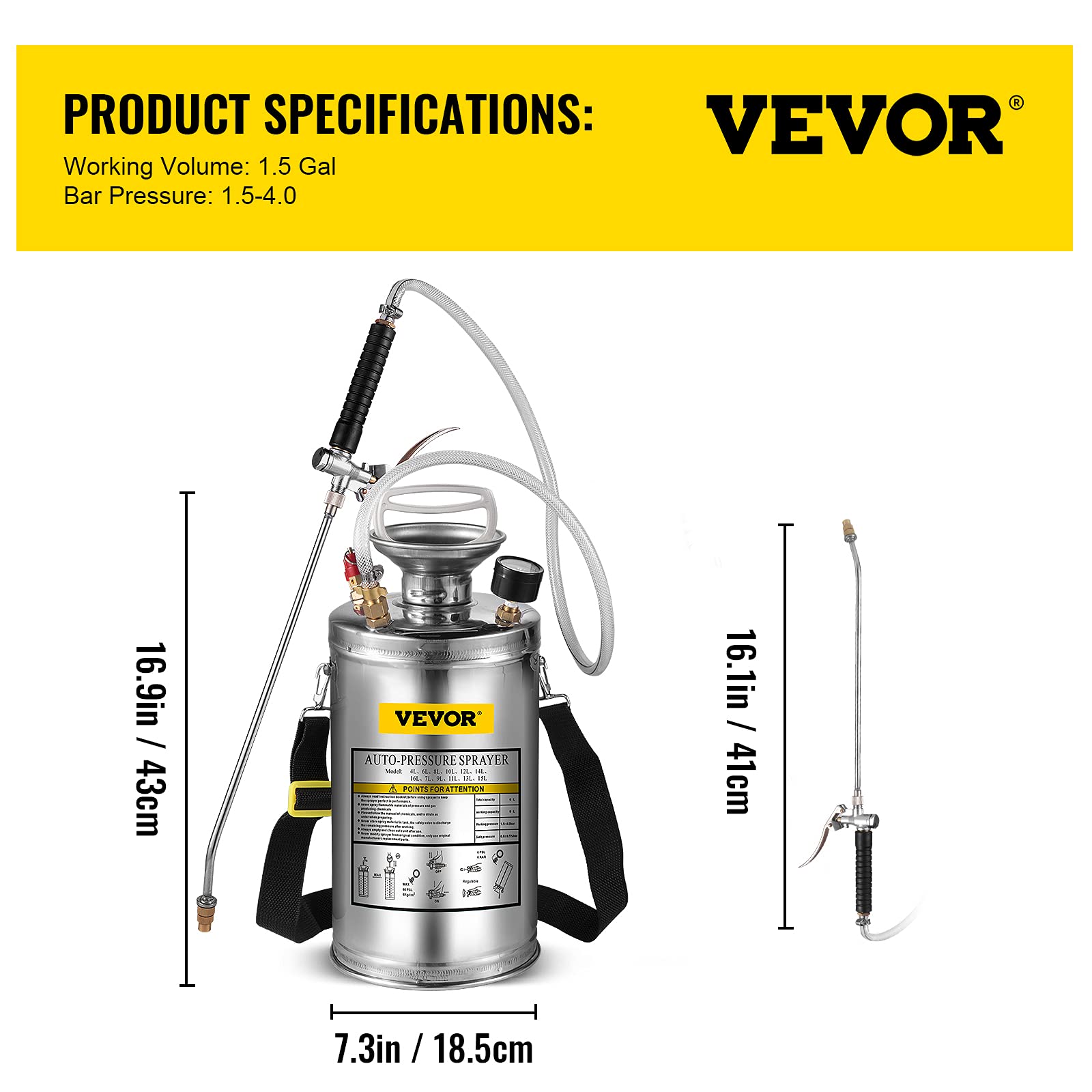 Happybuy 1.5 Gallon Sprayer with flexible hose