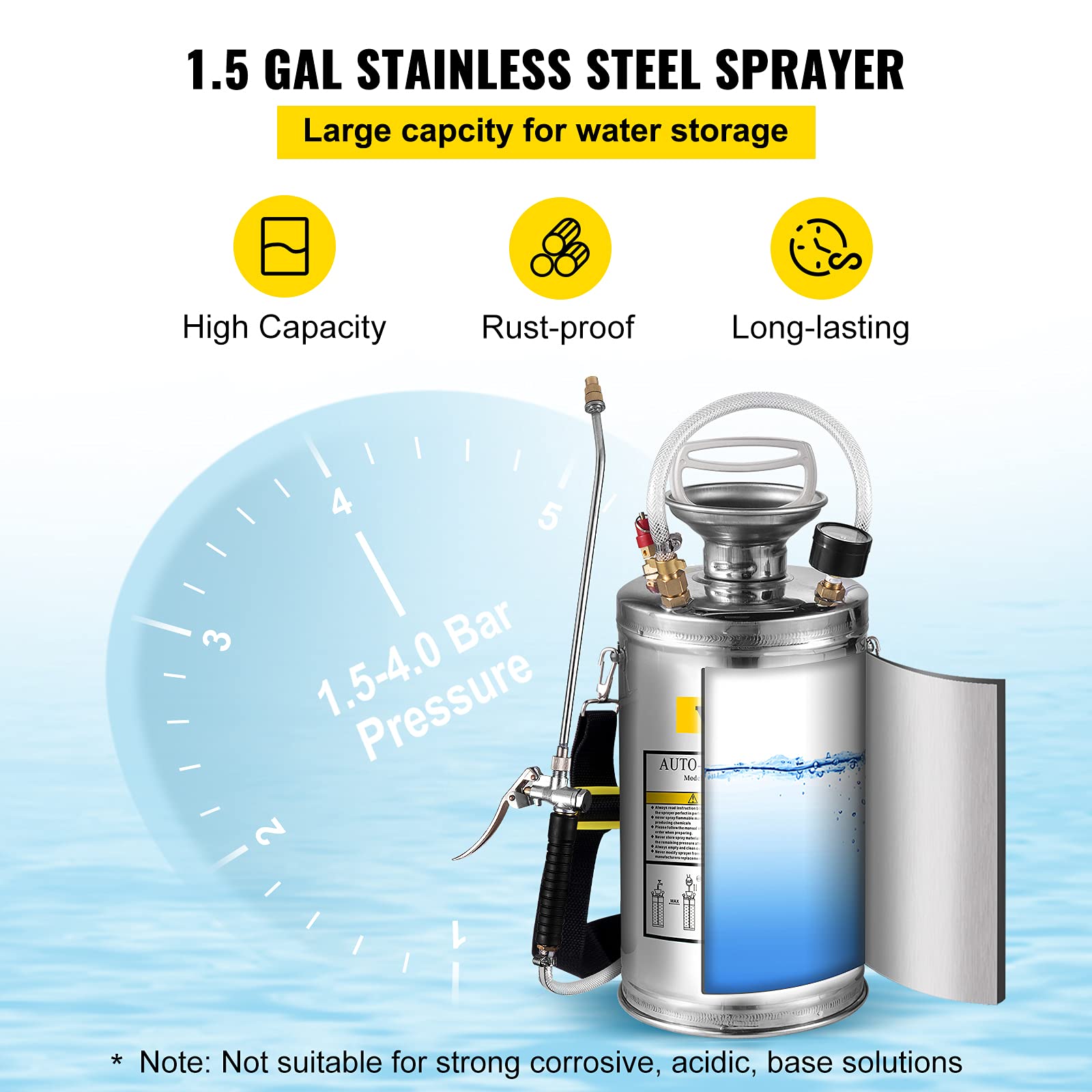 Happybuy 1.5 Gallon Sprayer with pressure gauge