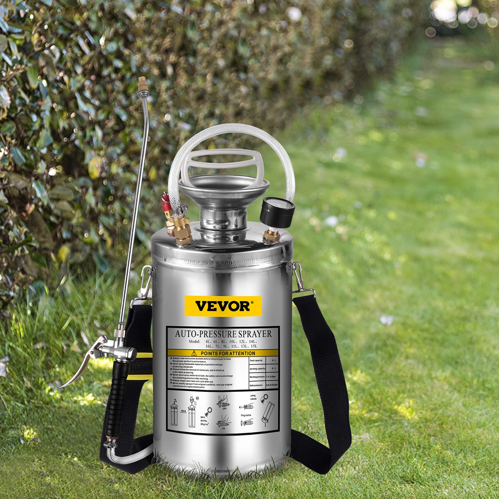 Happybuy 1.5 Gallon Stainless Steel Sprayer front view