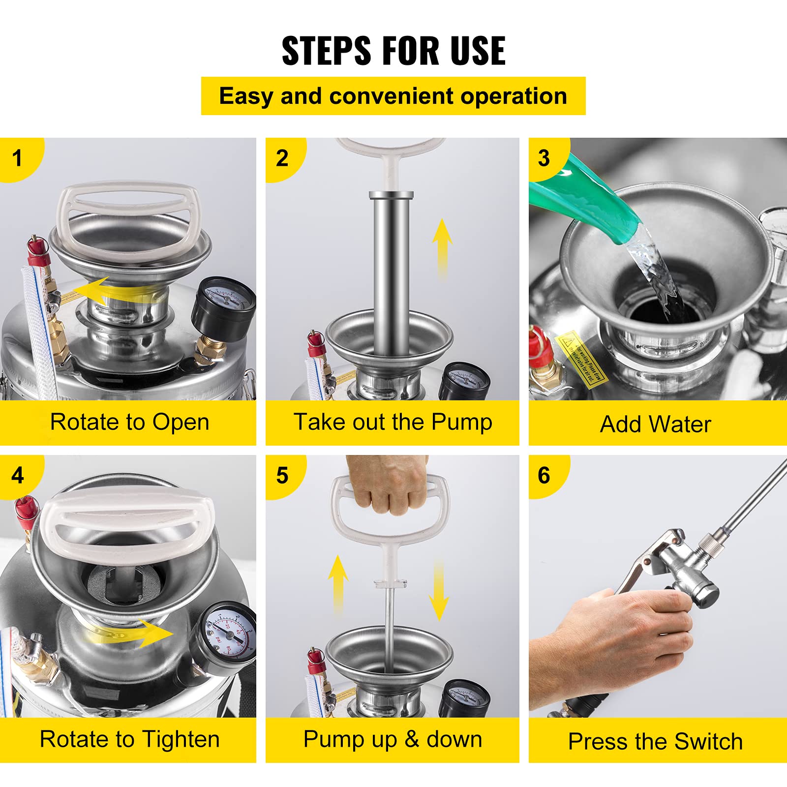 Happybuy 3 Gallon Sprayer with ergonomic handle