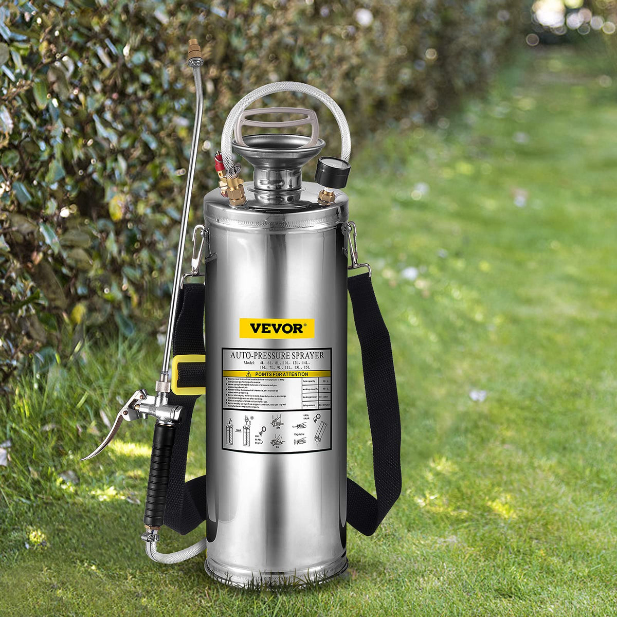 Happybuy 3 Gallon Stainless Steel Sprayer with adjustable nozzle
