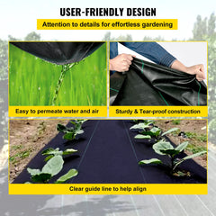 Happybuy 3FTx50FT weed barrier fabric rolled out in garden