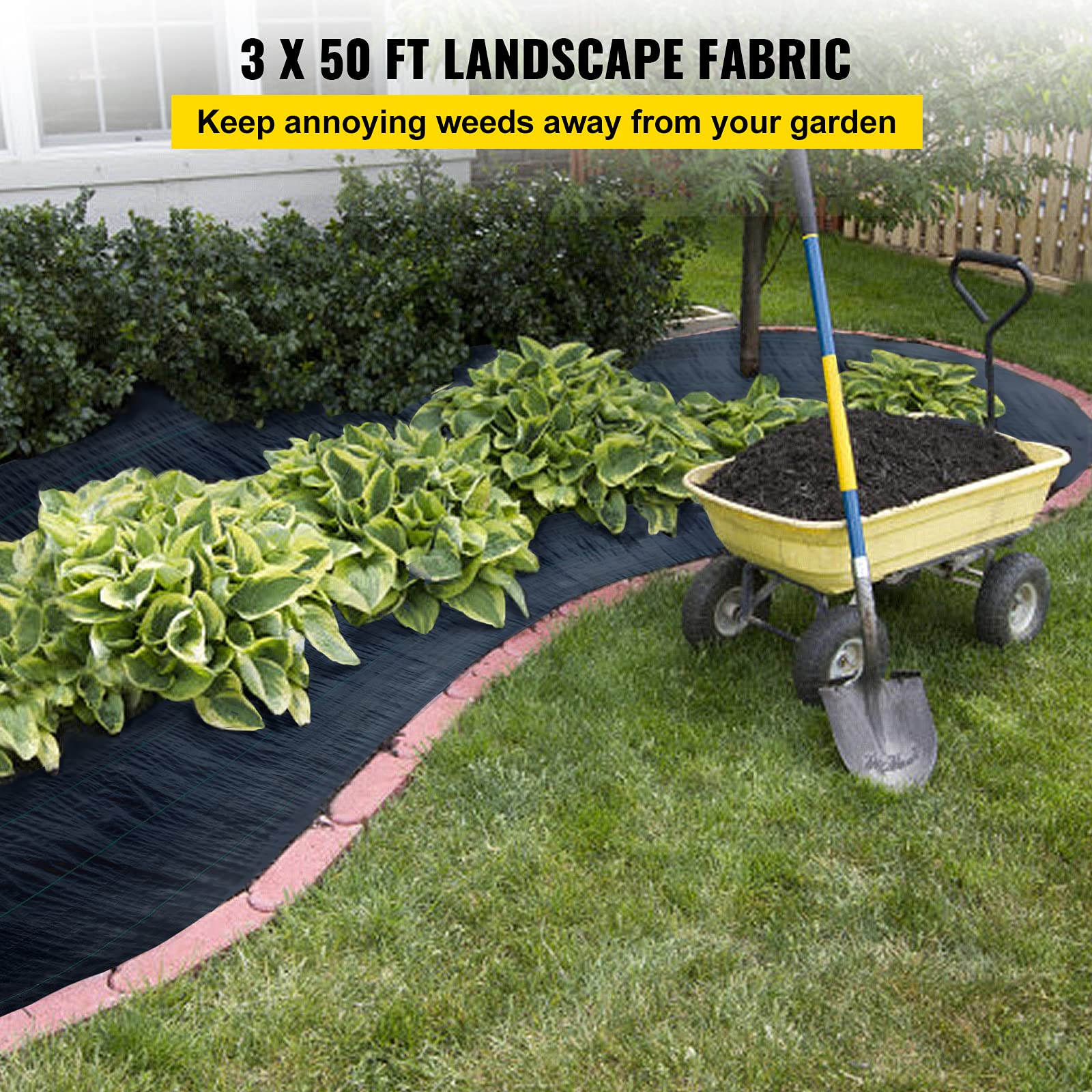 Happybuy weed barrier fabric black material close-up
