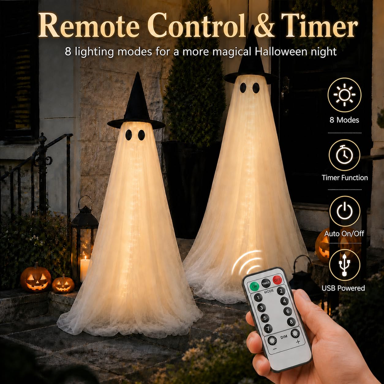 HAPPYCLUB 5FT ghost secured with U-stakes