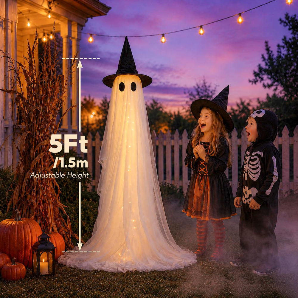 HAPPYCLUB 5FT Light Up Ghosts with glowing lights
