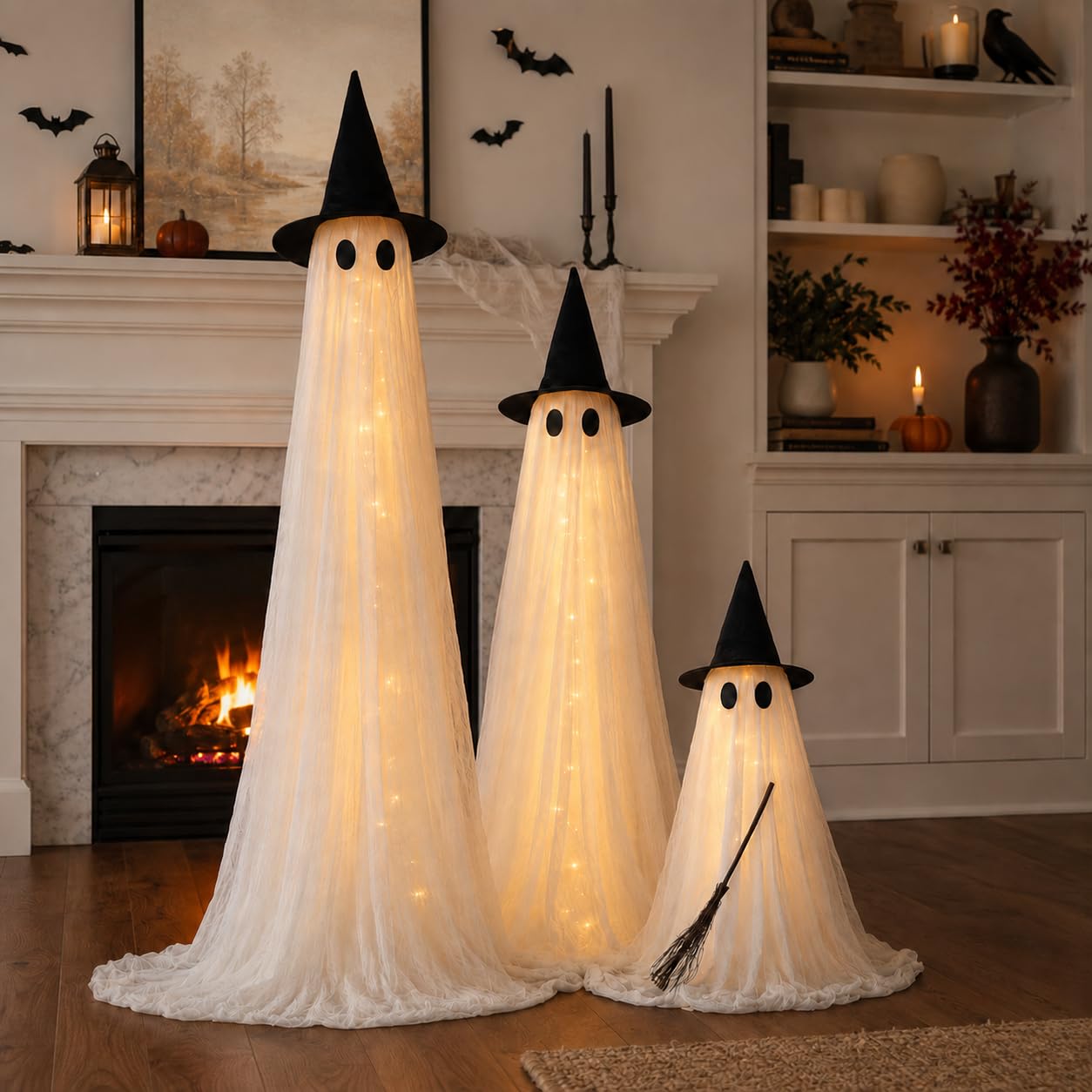 HAPPYCLUB ghost decorations with stable tripod stand