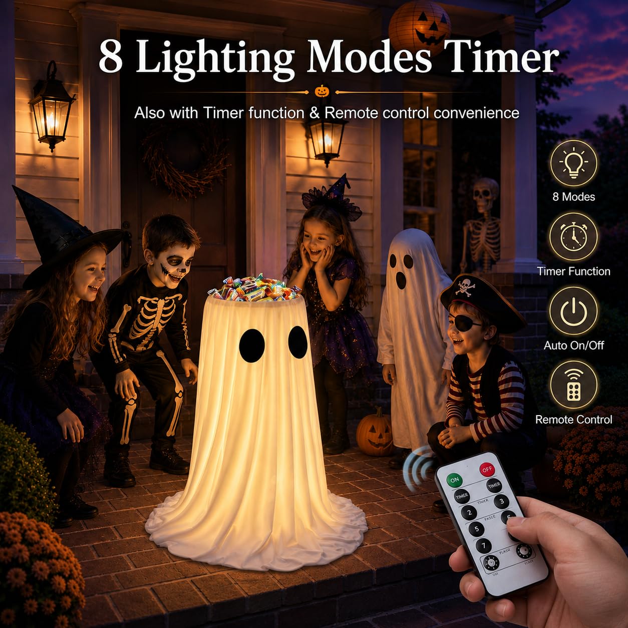 HAPPYCLUB Halloween Ghost Bowl with remote control