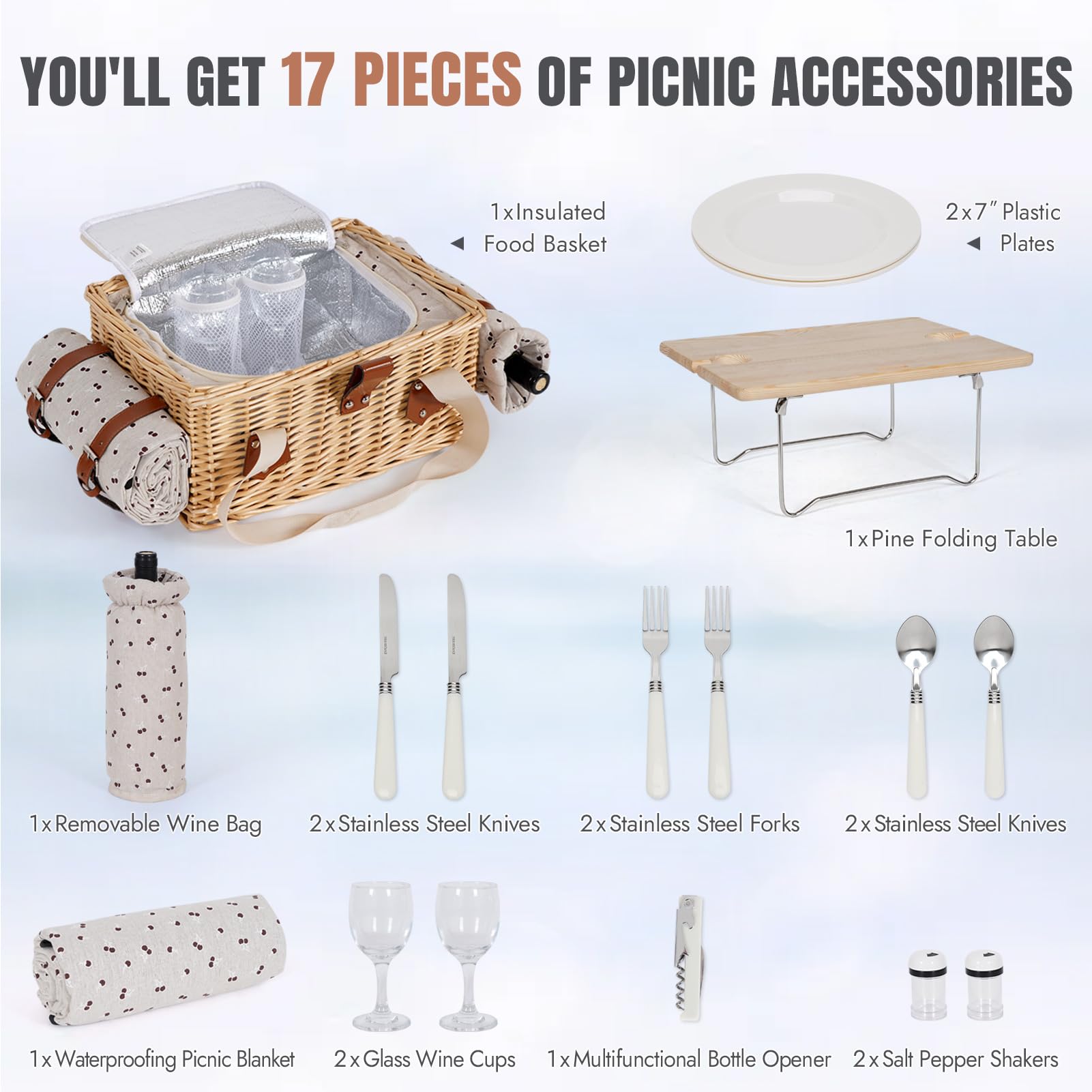 HappyPicnic insulated wine bag with picnic basket