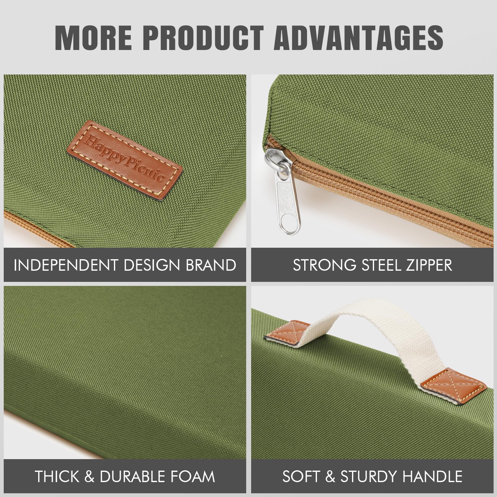 HappyPicnic Kneeling Pad showing dimensions