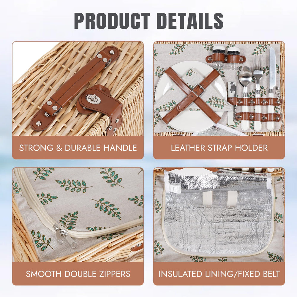HappyPicnic picnic basket set arranged for outdoor picnic